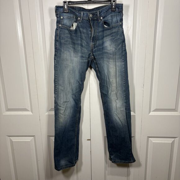 Levis 559 Relaxed Straight Jeans Mens 33x32 Blue Denim Mid Rise Casual Classic - Picture 1 of 7